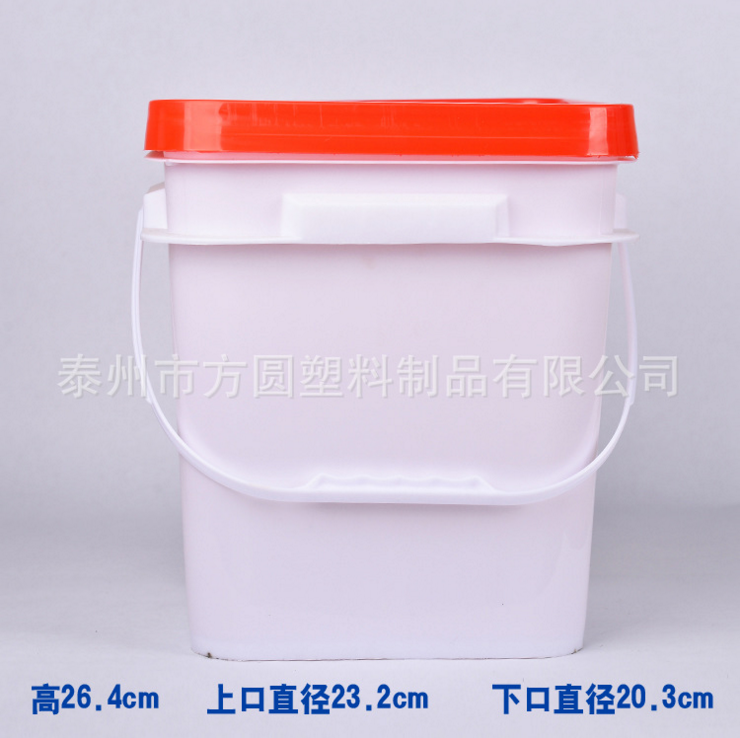 10L塑料方桶白色，10L涂料方桶，10公斤化肥方桶防水桶